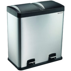 Charles Bentley 2-in-1 60L Kitchen Pedal Bin - Silver